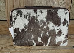 Cowhide pouch brown/white