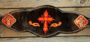 Bronc Halter; Tribal Cross with Bling Cross Conchos