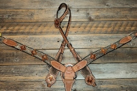 Breastcollar/Headstall Set; Copper Diamond