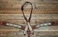 Breastcollar/Headstall set; zebra crystal conchos