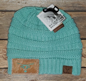 Beanie CC MessyBun Mint Steer