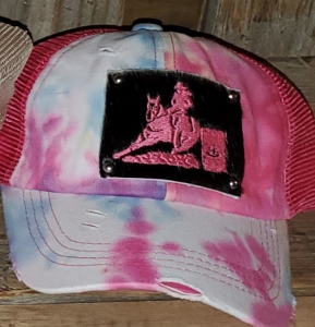 hat KIDS CC pink tiedye crisscross barrel racer