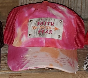 hat pink tiedye CCcrisscross ponytail faith over fear