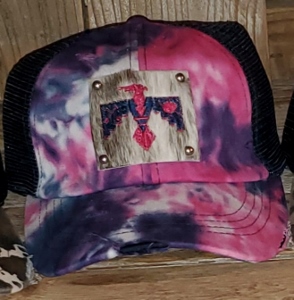 xdhat CC pink tiedye crisscross ponytail thunderbird